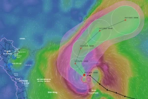 Cơn bão khổng lồ Fung-Wong vào Biển Đông