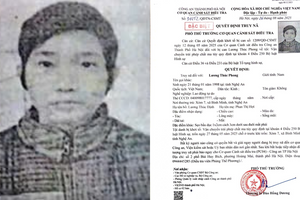 Truy nã đặc biệt Lương Thúc Phong sinh năm 1998