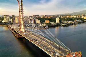 Cầu dây văng bất đối xứng dài nhất thế giới: Vốn 766 triệu USD, có thể chịu được động đất 7 độ richter