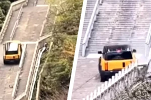 Hãng xe Trung Quốc 'bắt chước' màn leo cầu thang của Land Rover và nhận cái kết không ngờ