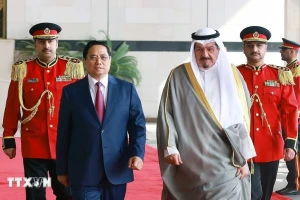 Lễ đón chính thức Thủ tướng Phạm Minh Chính tại Kuwait