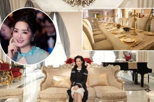 Dinh thự hơn 1.000m2 như cung điện của hoa hậu Việt 33 năm không có người kế nhiệm: Nội thất dát vàng, phòng khách có thể chứa 200 người