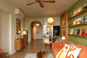 Tổ ấm 77m2 đậm tính nghệ sĩ: Căn hộ nhỏ mang hơi thở Địa Trung Hải và mid-century