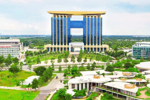 Trung tâm hành chính 23 tầng có bãi đáp trực thăng dự kiến trở thành một phần của Thành phố khoa học - công nghệ Bắc TP. HCM