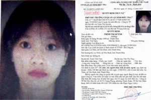 Truy nã đối tượng nguy hiểm Trịnh Thị Quỳnh SN 1999