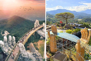 Một khu du lịch gây tranh cãi khi 'nhái' Cầu Vàng của Việt Nam