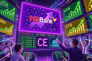 Sau 'màn trình diễn ngoạn mục' của VCB, BID và CTG, cổ phiếu HDB bất ngờ tím lịm, dư mua trần hơn 500.000 đơn vị