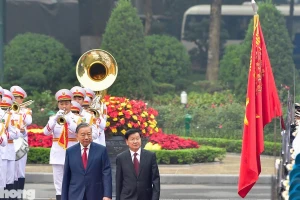 Tổng Bí thư Tô Lâm chủ trì lễ đón Tổng Bí thư, Chủ tịch nước Lào Thongloun Sisoulith