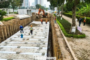 Cận cảnh loạt dự án chống ngập tại Hà Nội thi công xuyên Tết