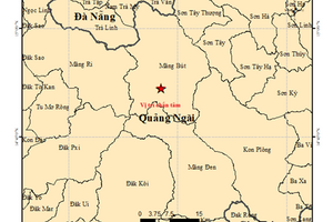 6 trận động đất xảy ra tại xã Măng Đen, tỉnh Quảng Ngãi, có trận 4 độ