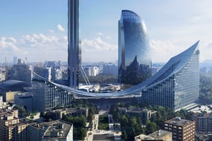 Sắp hoàn thiện tòa văn phòng với mái che gỗ dài 140m hình con sóng uốn lượn