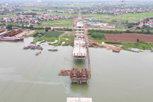 Chỉ 6 tháng nữa, chính thức thông xe cây cầu đầu tiên bắc qua sông Thái Bình nối Bắc Ninh - Hải Phòng