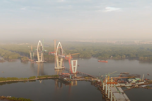 Cây cầu có nhịp chính dài nhất Đông Nam Á, kết nối 2 tỉnh thành giàu nhất Việt Nam: Thi công vượt tiến độ, 4 tháng nữa hợp long