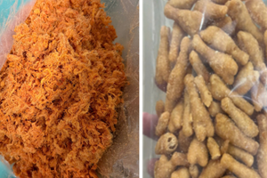 Đột kích 2 cơ sở kinh doanh, tịch thu toàn bộ 1.860kg ruốc, 600 gói trân châu đen, ngô cay, quẩy