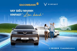 Sacombank tiếp tục triển khai chính sách cho vay mua xe điện VinFast
