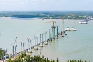 Cầu dây văng lớn thứ 2 Việt Nam, thuộc dự án 8.000 tỷ rút ngắn khoảng 80km từ miền Tây đến TP. HCM: Vượt ‘bão giá’, đang ở giai đoạn thi công khó khăn nhất