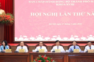 Bộ trưởng Bộ NN&MT Trần Đức Thắng dự Hội nghị Ban Chấp hành Đảng bộ TP Hà Nội