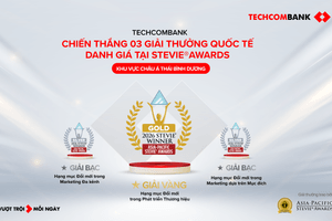 Vượt hơn 1.000 đề cử, Techcombank xác lập 'hat-trick' Giải Vàng Stevie® Awards Châu Á – Thái Bình Dương