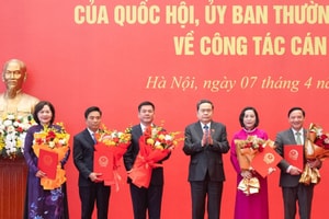 Chủ tịch Quốc hội trao các nghị quyết về công tác cán bộ
