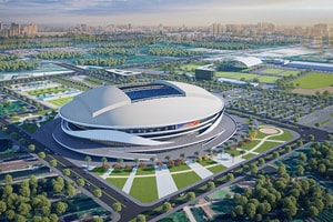 Sân vận động lớn thứ 2 Việt Nam đủ sức tổ chức World Cup thi công thần tốc, khán đài 60.000 chỗ dần lộ diện
