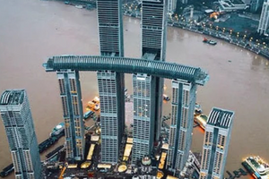 Huy động 12.000 tấn thép, 5.000 chi tiết nhôm, 3.000 tấm kính, hoàn thành tòa nhà chọc trời nằm ngang cao nhất thế giới, vốn đầu tư 3,4 tỷ USD