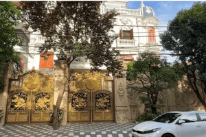 Biệt phủ như lâu đài giữa lòng thành phố của ca sĩ Long Nhật: Nội thất toàn gỗ nguyên khối, chiếc cổng giá trị ngang 1 căn nhà