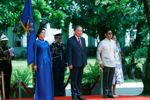 Lễ đón Tổng Bí thư, Chủ tịch nước Tô Lâm và Phu nhân thăm cấp Nhà nước tới Philippines