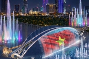Không chỉ xây cầu nghìn tỷ với kết cấu vòm thép lần đầu tiên được áp dụng tại Việt Nam, doanh nghiệp này còn muốn tài trợ thêm màn nhạc nước đỉnh cao
