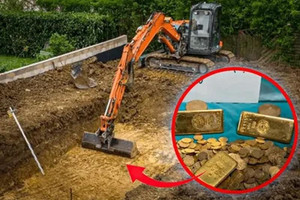 Người đàn ông đào vườn phát hiện 5 thỏi vàng cùng nhiều đồng tiền xu được bọc cẩn thận dưới lòng đất, chính quyền vào cuộc xác minh