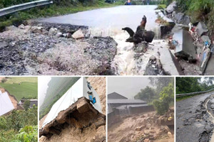 Mưa lớn gây sạt lở nhiều tuyến đường ở Lai Châu