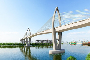 Cầu dây văng gần 5.000 tỷ có tĩnh không cao nhất Việt Nam, nhịp chính dài nhất Đông Nam Á: Nối nhịp 2 TP trực thuộc Trung ương, là hành lang vận tải chiến lược