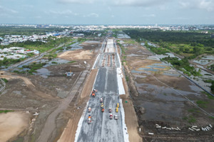 Bên trong công trường dự án nâng cấp sân bay Cà Mau