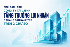 Điểm danh các công ty tài chính tăng trưởng lợi nhuận 6 tháng đầu năm 2026 trên 2 chữ số