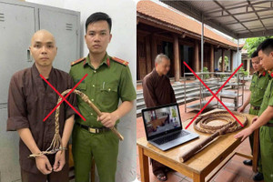 Công an mời bà N. lên làm việc liên quan đến vụ chùa Bầu
