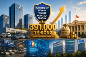 100 doanh nghiệp tư nhân đóng gần 391.000 tỷ đồng vào ngân sách, chiếm 14,7% tổng thu cả nước