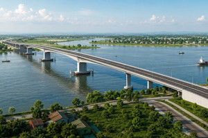 Chỉ 1 năm nữa, hoàn thiện cầu vượt sông gần 600 tỷ thay thế cho cầu phao đã hoạt động 30 năm ở Nam Định cũ