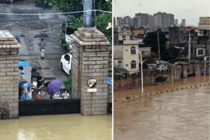 Công trình cổ 500 năm tuổi trở thành 'đê chắn lũ', ngăn dòng nước cao hơn mặt đường 40cm suốt 26 giờ