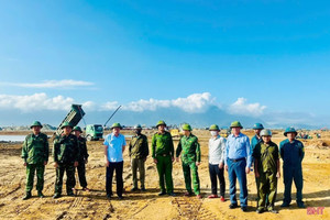 Một địa phương phối hợp với lực lượng chức năng để bảo vệ thi công dự án hơn 13.000 tỷ đồng của Vingroup