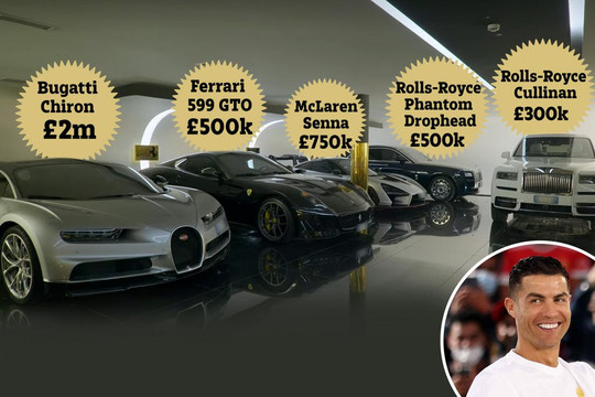 Soi bộ sưu tập siêu xe khủng 25 triệu USD của Christiano Ronaldo