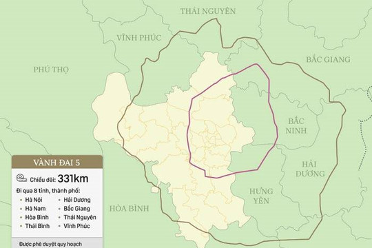 Đường Vành đai 5 Hà Nội đi qua các tỉnh thành nào?