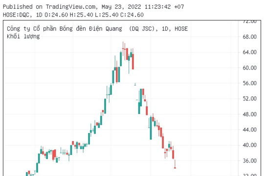 Cổ phiếu DQC (Bóng đèn Điện Quang) "bốc hơi" 61% giá trị sau hơn 2 tháng