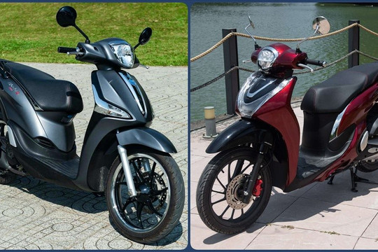 So sánh xe tay ga Piaggio Liberty ABS và Honda SH Mode