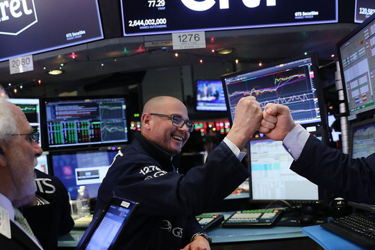 Dow Jones tăng vọt 800 điểm - Phố Wall chấm dứt chuỗi giảm 3 tuần liên tiếp