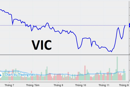 Cổ phiếu VIC tăng 34% sau gần 3 tuần tạo đáy