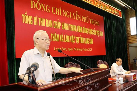 Tổng Bí thư Nguyễn Phú Trọng thăm và làm việc tại tỉnh Lạng Sơn