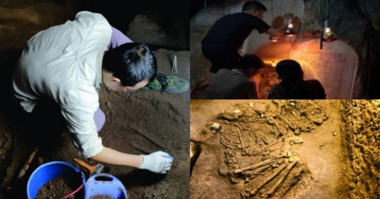 Việt Nam bất ngờ phát hiện 11 hang động huyền bí và di cốt người có niên đại 1 vạn năm, tư thế của hai di cốt trong ngôi mộ song táng gây tròn mắt