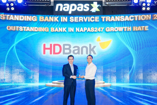 HDBank được vinh danh về tốc độ tăng trưởng giao dịch Napas 247