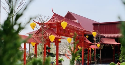 Ngôi chùa cổ sở hữu cây thị có niên đại hàng trăm năm, khuôn viên đặt tượng Phật Tổ cao 2,5m