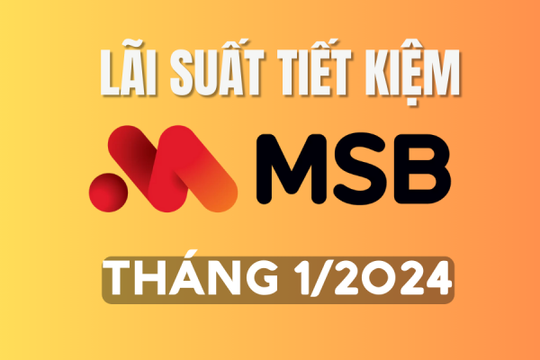 Lãi suất ngân hàng MSB tháng 1/2024 mới nhất