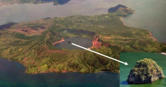 Hòn đảo độc đáo nhất thế giới nằm giữa hồ nước, là một trong những chóp nón của núi lửa đang hoạt động